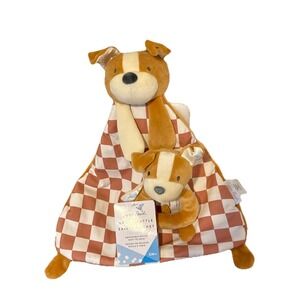 NWT Copper Pearl Baby Dog Lovey Pepper Puppy Plush & Matching Rattle Teether Toy